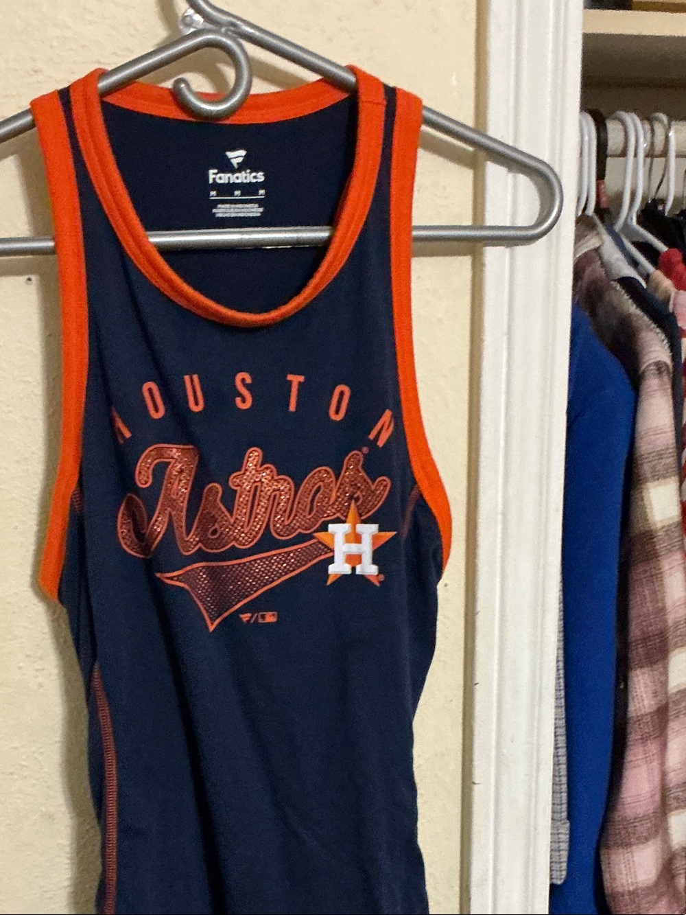 Fanatics Navy and Orange Houston Astros womens Tank Top size medium
